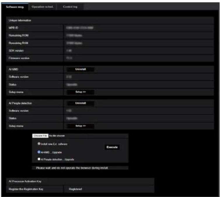 i-PRO WV-S2236LG-B - Perform the installation, uninstallation and version upgrade of the extension software [Software mng.] - 1