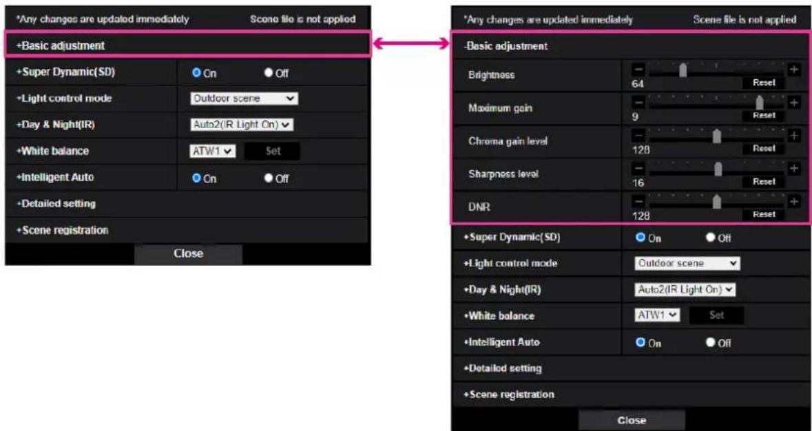 i-PRO WV-S2236LG-B - Configure the settings relating to image quality ("Image adjust" setup menu) - 1