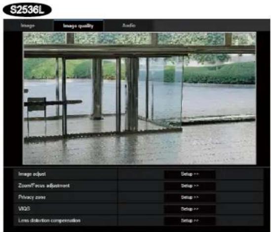 i-PRO WV-S2236LG-B - Configure the settings relating to image adjust, zoom/focus, privacy zone, VIQS, and lens distortion compensation [Image quality] - 1