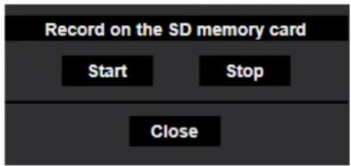 i-PRO WV-S2236LG-B - Record images on the SD memory card manually - 1
