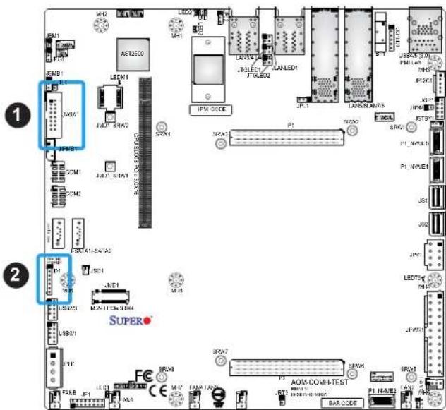 Supermicro X11SDC-8C - Power LED/Speaker Header - 1