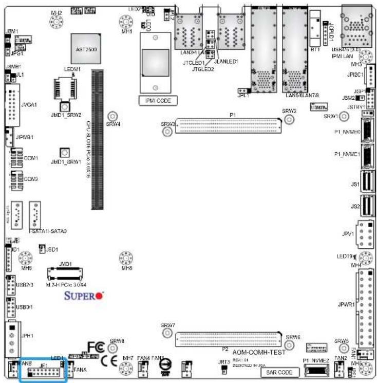 Supermicro X11SDC-8C - Front Control Panel for AOM-COMH-TEST - 1