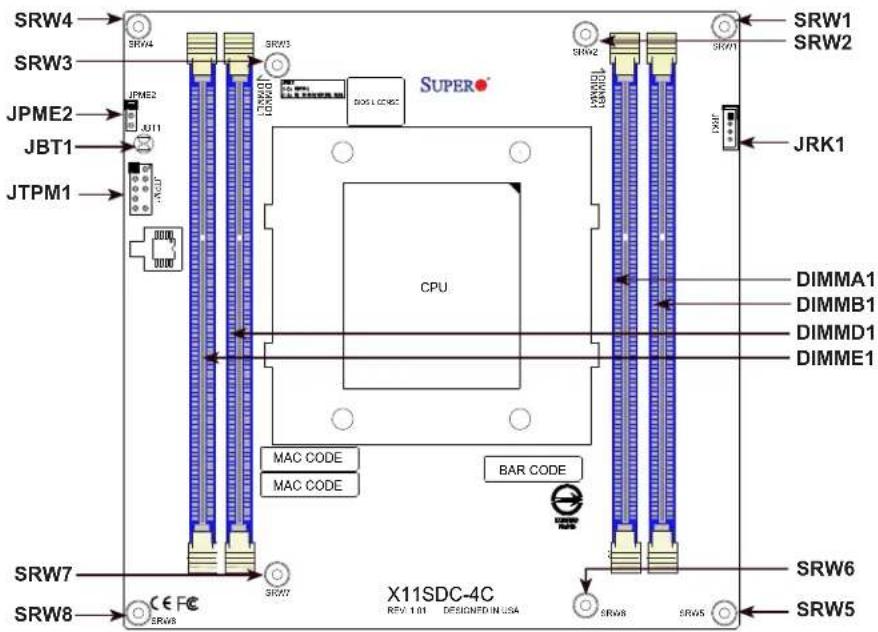 Supermicro X11SDC-8C - Top Layout - 1