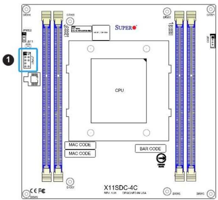 Supermicro X11SDC-8C - TPM/Port 80 Header - 1