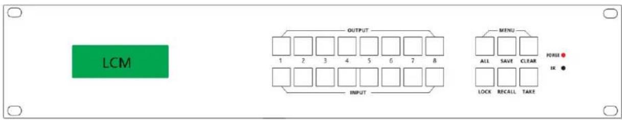 LCM OUTPUT 1 2 3 4 5 6 7 8 INPUT MENU ALL SAVE CLEAR PORIE ● IR ● LOCK RECALL TAKE