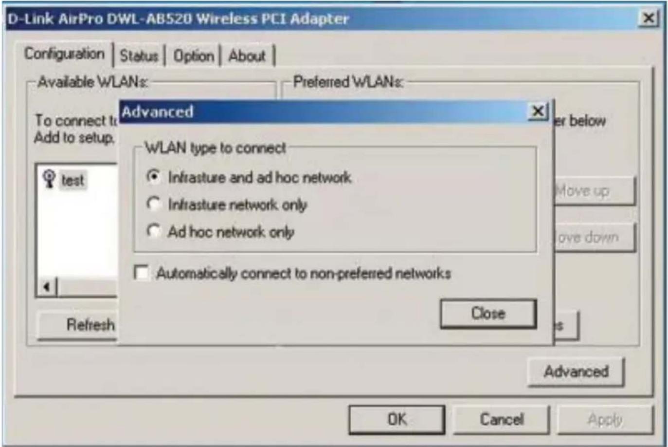D-LINK DWL-AB520 - Configuration>Advanced - 1