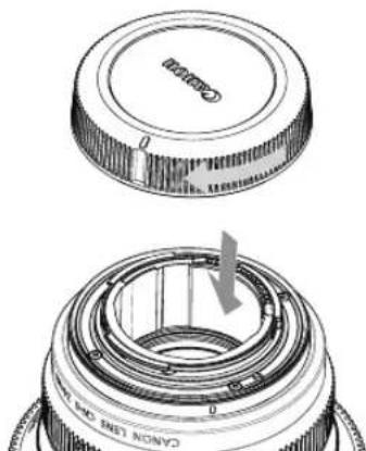 CANON CN-R50mm T1.3 L F - Attach the rear lens cap - 1