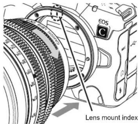 CANON CN-R50mm T1.3 L F - Attach the lens - 1