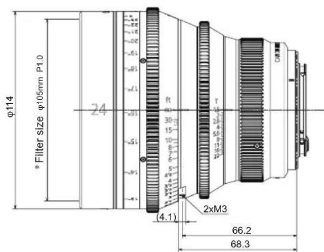 CANON CN-R50mm T1.3 L F - DIMENSIONS OF PARTS - 1