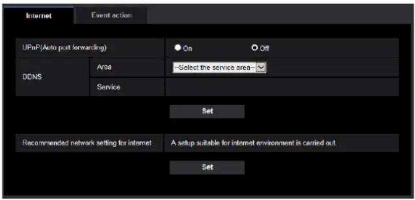 i-PRO WV-X4173 - Configure the Internet settings [Internet] - 1