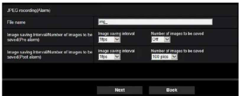 i-PRO WV-X4173 - ① Configure SD memory recording (JPEG) (JPEG recording setup menu) - 1