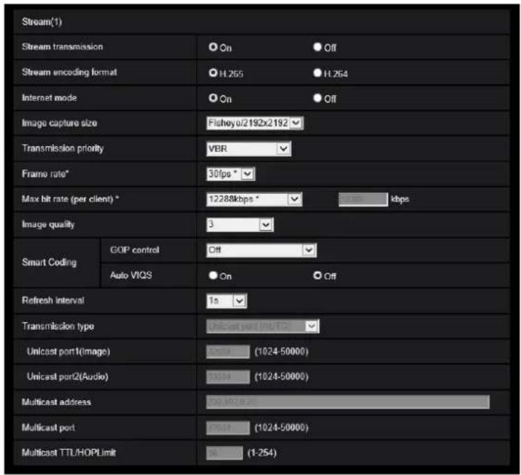 i-PRO WV-X4173 - Configure the settings relating to Stream [Image] - 1
