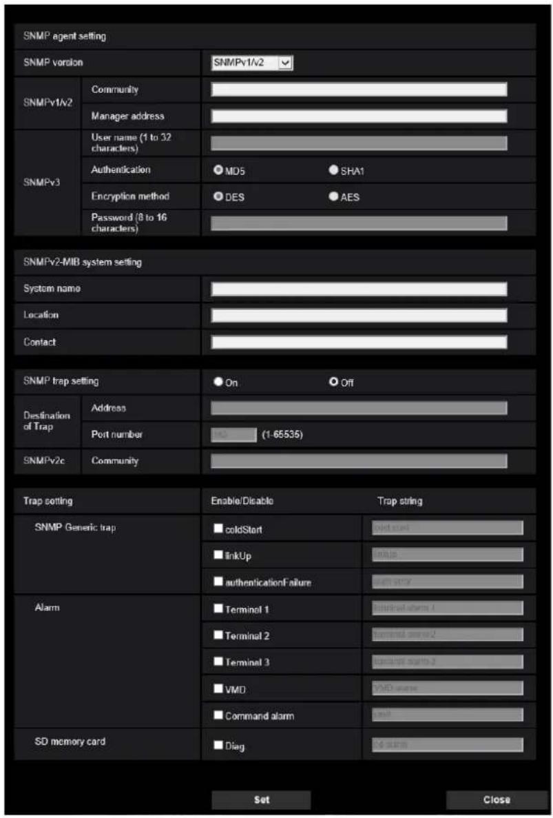 i-PRO WV-X4173 - Configure settings relating to SNMP transmissions of alarm images - 1