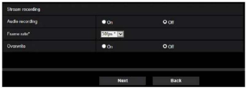 i-PRO WV-X4173 - Schedule: Set SD memory recording (video recording setup menu) - 1
