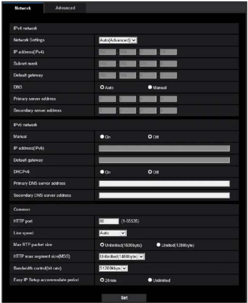 i-PRO WV-X4173 - Configure the network settings [Network] - 1