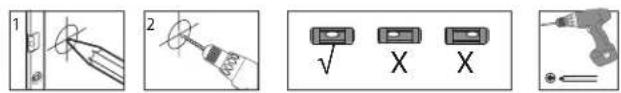 Diagram showing five different electrical or mechanical tool configurations with labeled parts and symbols