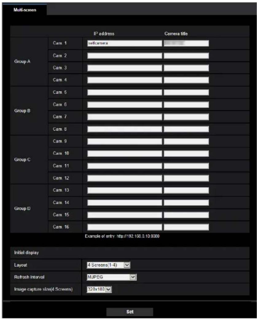 i-PRO WV-S4576LM - Configure the multi-screen settings [Multi-screen] - 1