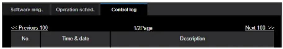 i-PRO WV-S4576LM - Check the control log of extension software [Control log] - 1