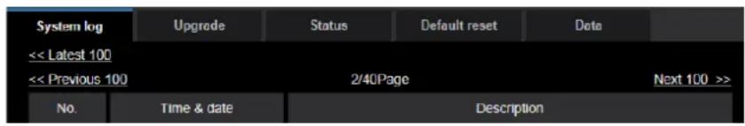 i-PRO WV-S4576LM - Check the system log [System log] - 1