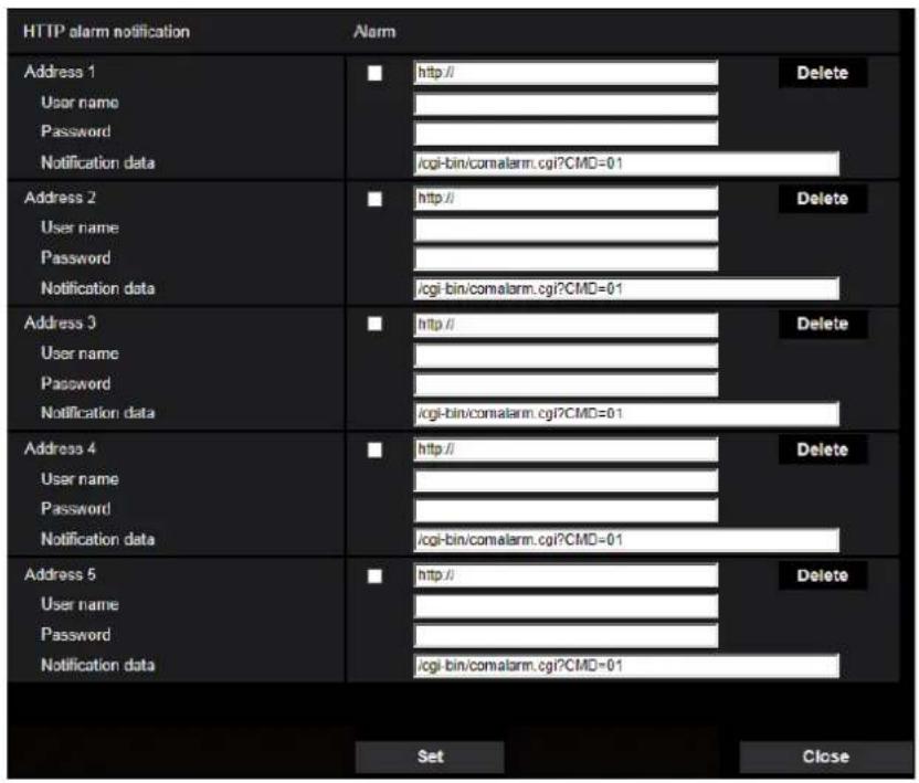 i-PRO WV-S4576LM - Configure settings relating to HTTP alarm notification when an alarm occurs - 1
