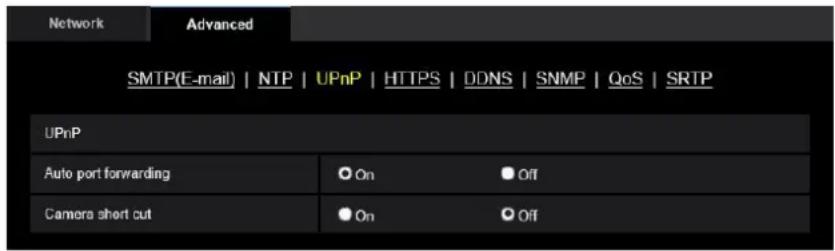 i-PRO WV-S4576LM - Configure the UPnP settings - 1