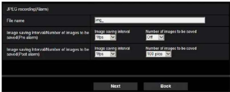 i-PRO WV-S4576LM - ① Configure SD memory recording (JPEG) (JPEG recording setup menu) - 1