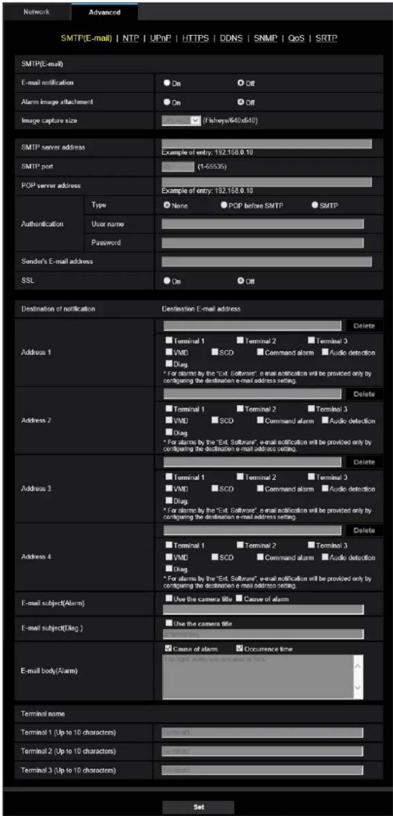 i-PRO WV-S4576LM - Configure the settings related to sending E-mails - 1