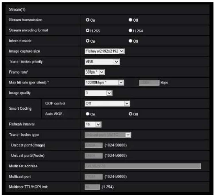 i-PRO WV-S4576LM - Configure the settings relating to Stream [Image] - 1