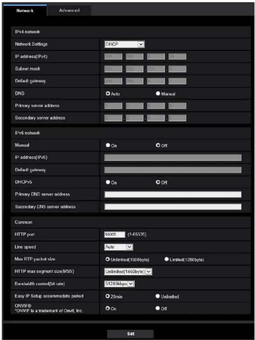 i-PRO WV-S4576LM - Configure the network settings [Network] - 1
