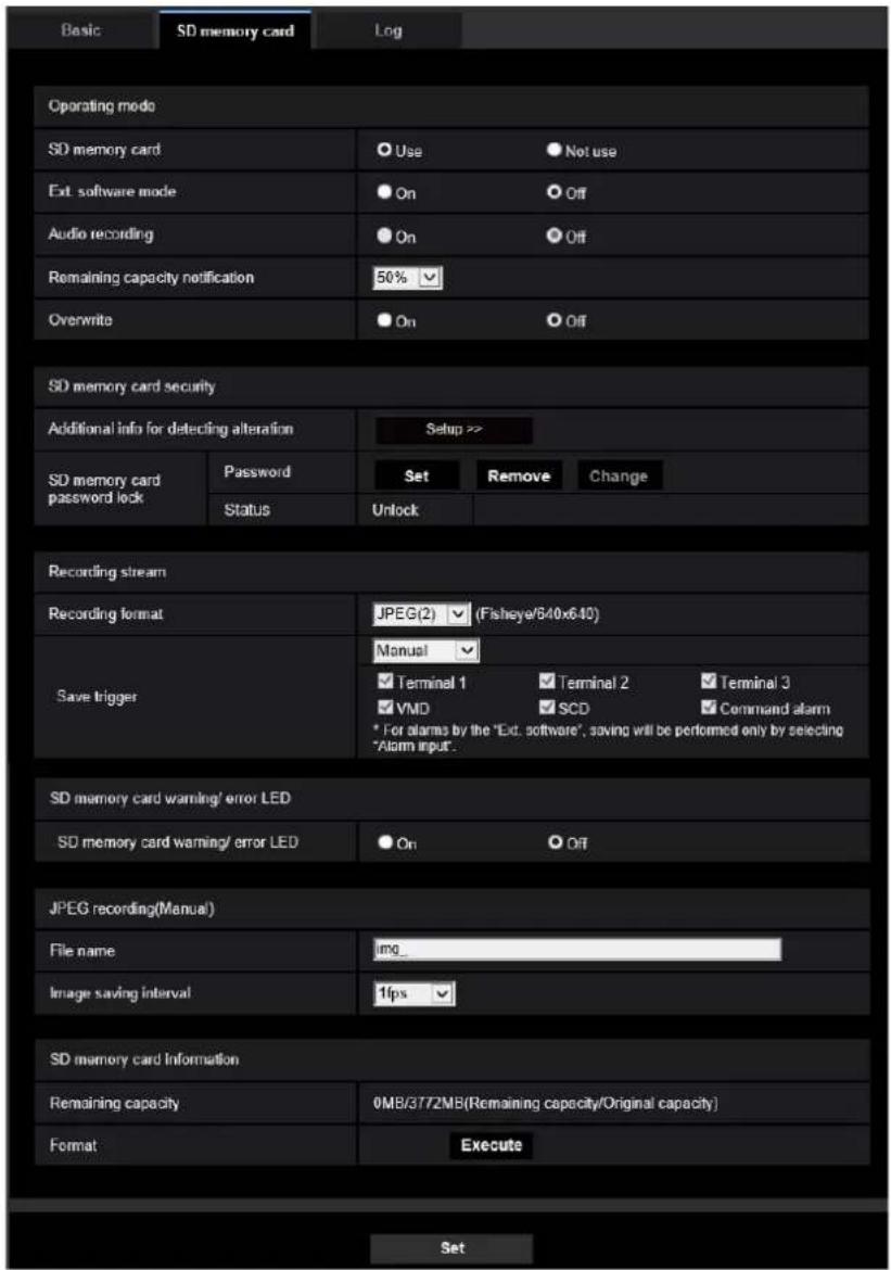 i-PRO WV-S4576LM - Configure settings relating to recording to an SD memory card when an alarm occurs - 1