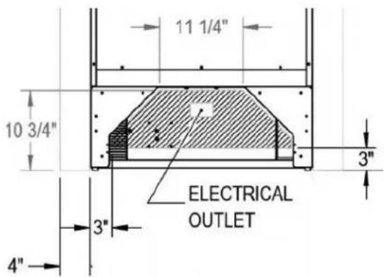 11 1/4" 10 3/4" 3" 3" 4" ELECTRICAL OUTLET
