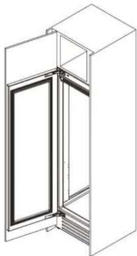 Fhiaba KS4490FZ3IASS - Maximum cabinet depth over "Integrated" refrigerator with single door panel - 1