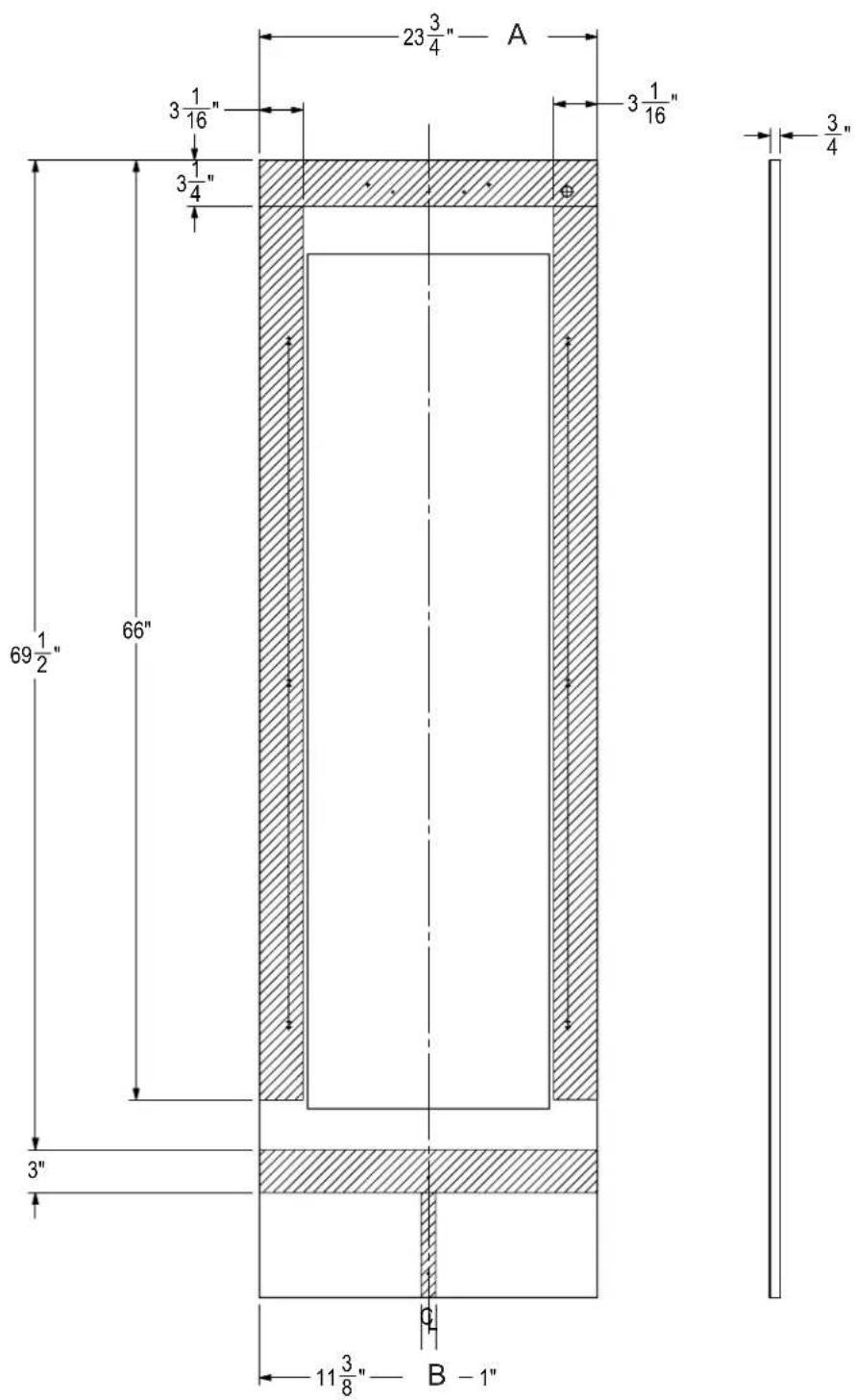 Perlick CC24C - SCREW ZONE FOR 24 AND 30 INCH OVERLAY TEMPLATES - 1