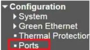 Configuration ► System ► Green Ethernet ■ Thermal Protection ■ Ports