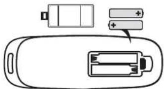 Cello P65SFS4K - Installing Batteries into the Remote Control - 1