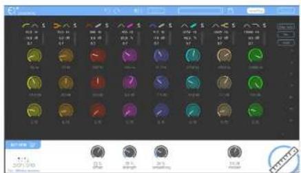Screenshot of a software interface displaying a grid of icons with labels and numerical values, likely representing UI elements or controls.