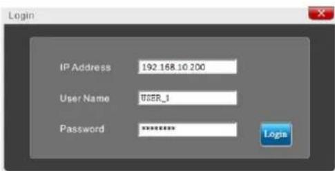 Login IP Address 192.168.10 200 User Name USER_1 Password ******** Login