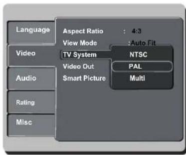 PHILIPS DVP3747 - Step 4: Selecting the matching color system - 1