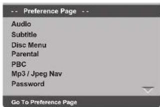 PHILIPS DVP3028 - Preference Page - 1
