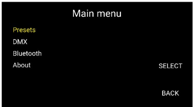 Luxli ORC-TAIKO-2X1 - Main Menu - 1