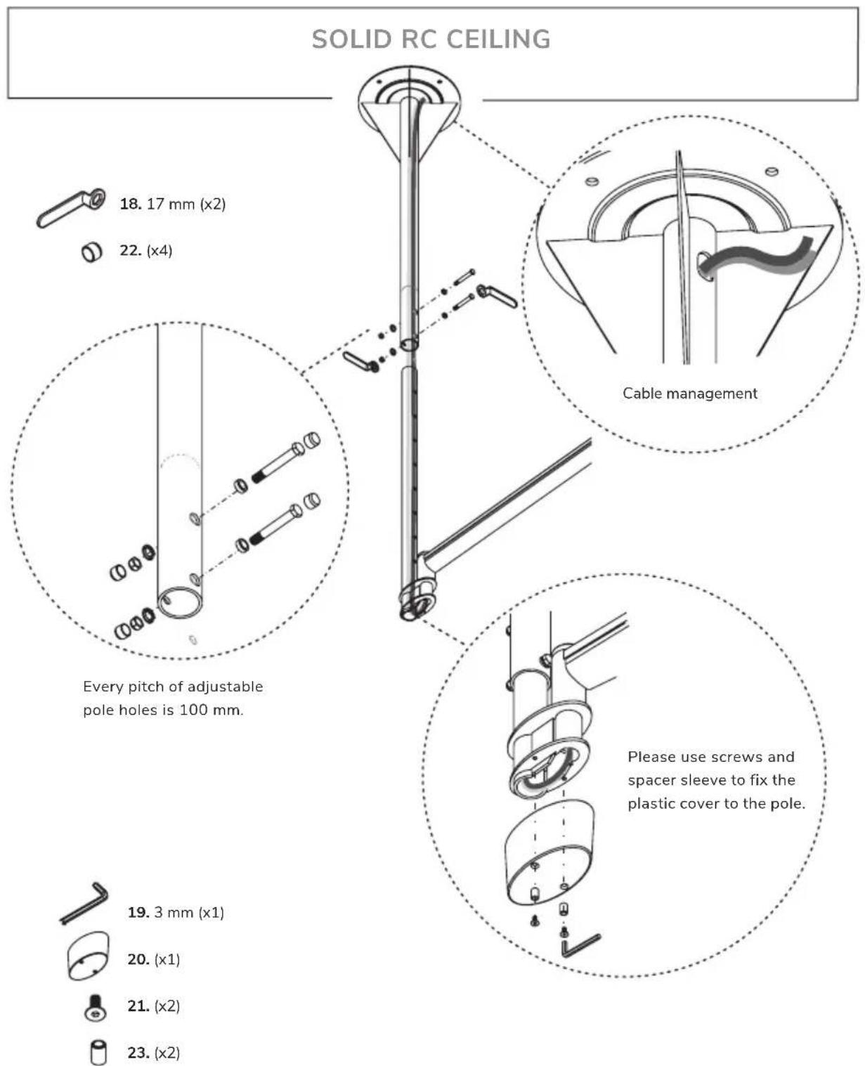 NeoMounts FPMA-HAC100HC - Adjust the height - 1