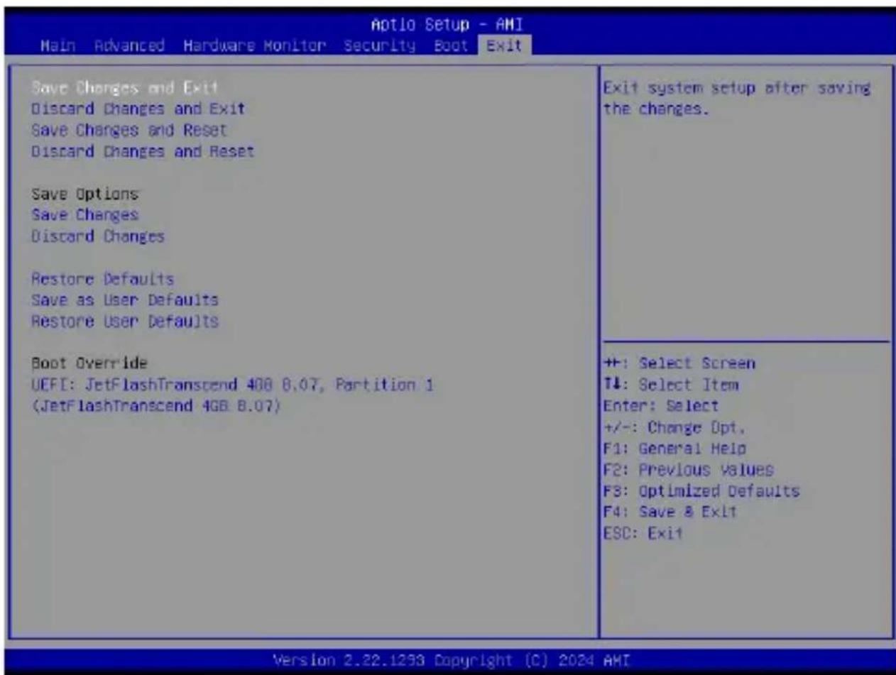ASUS X7213RE-IM-AA - Exit menu - 1