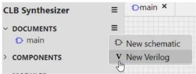 Microchip PIC16F13124 - Step 1. Create a new Verilog document - 1