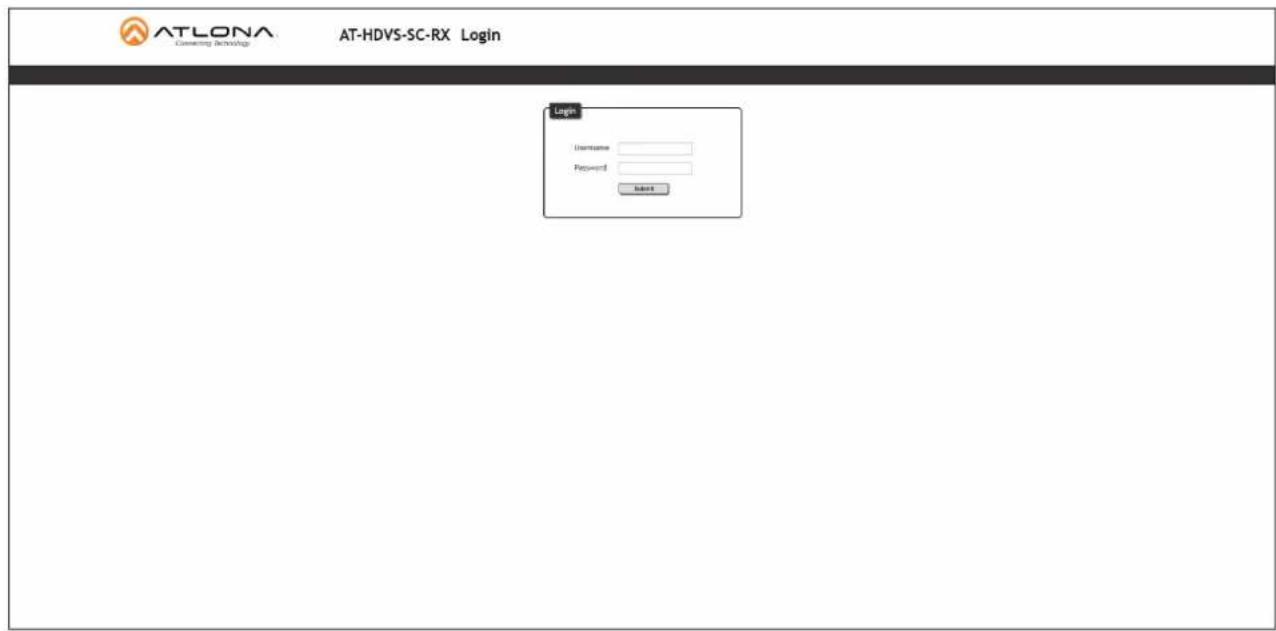 ATLONA Connecting Technology AT-HDVS-SC-RX Login Login Username Password Insert