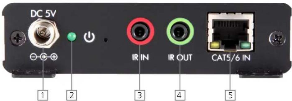 DC 5V IR IN IR OUT CAT5/6 IN 1 2 3 4 5