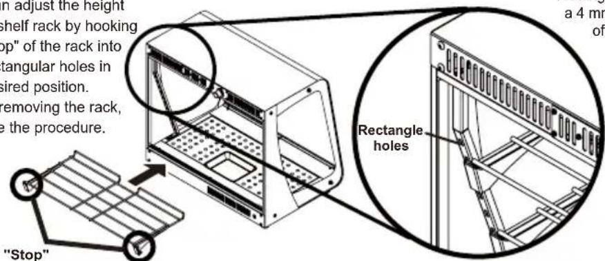 Taiji OSL-600 - Setting the shelf rack and adjusting its height - 1