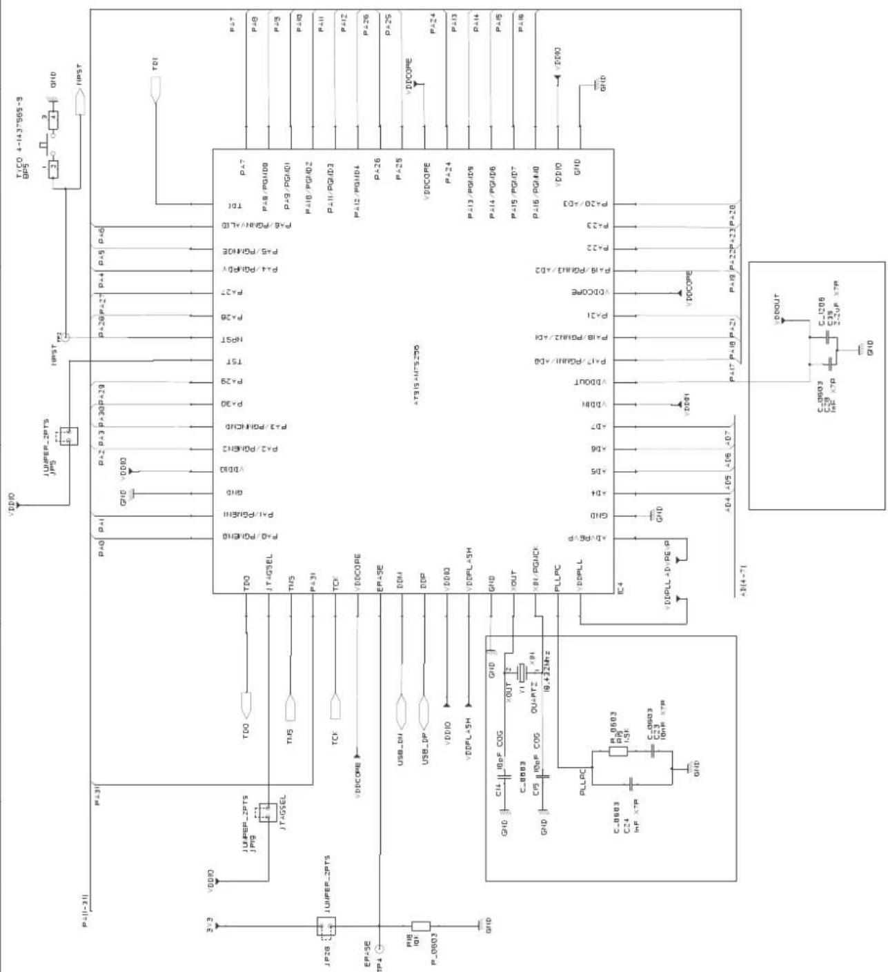 Microchip AT91SAM7S32 - Schematics This section contains the following schematics: - 3