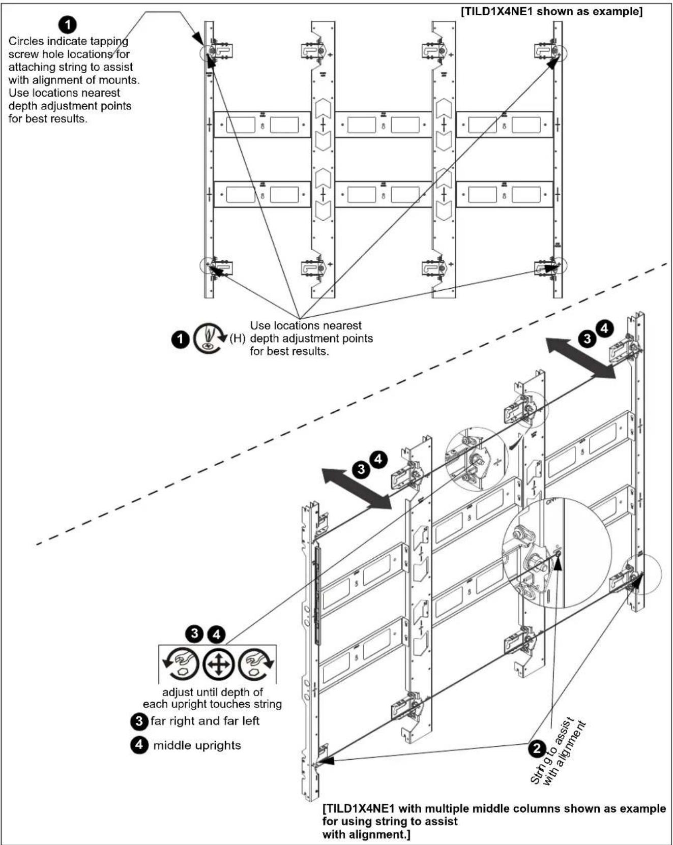 Chief TILD1X3NE1-L - Depth Adjust using String Line - 1