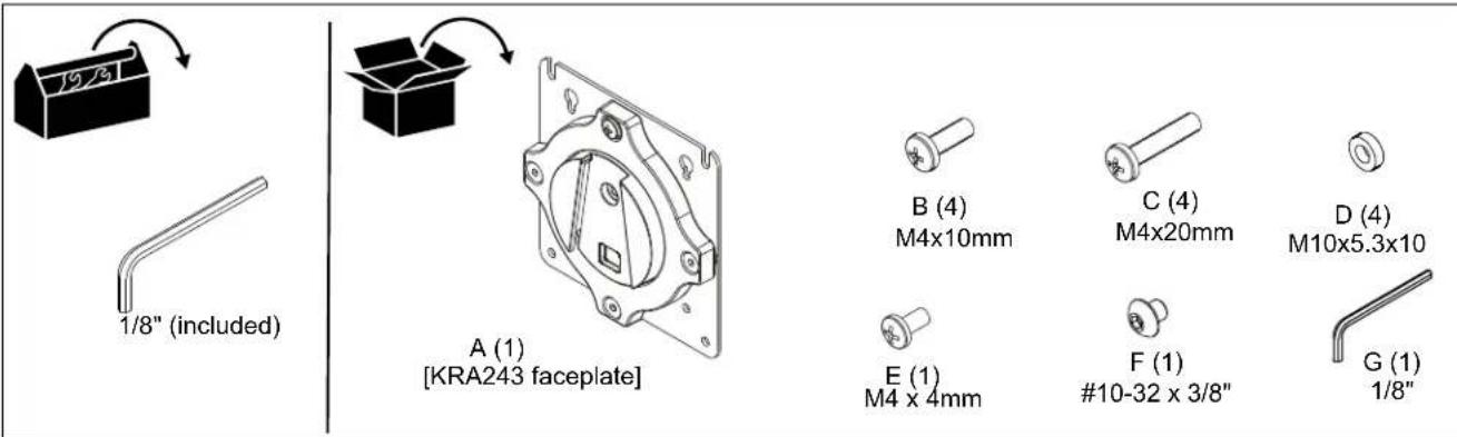 Chief Kontour KRA243S - TOOLS / PARTS FOR INSTALLATION - 1