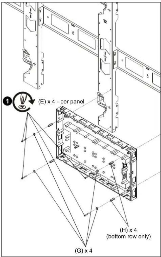 (E) x 4 - per panel (H) x 4 (bottom row only) (G) x 4